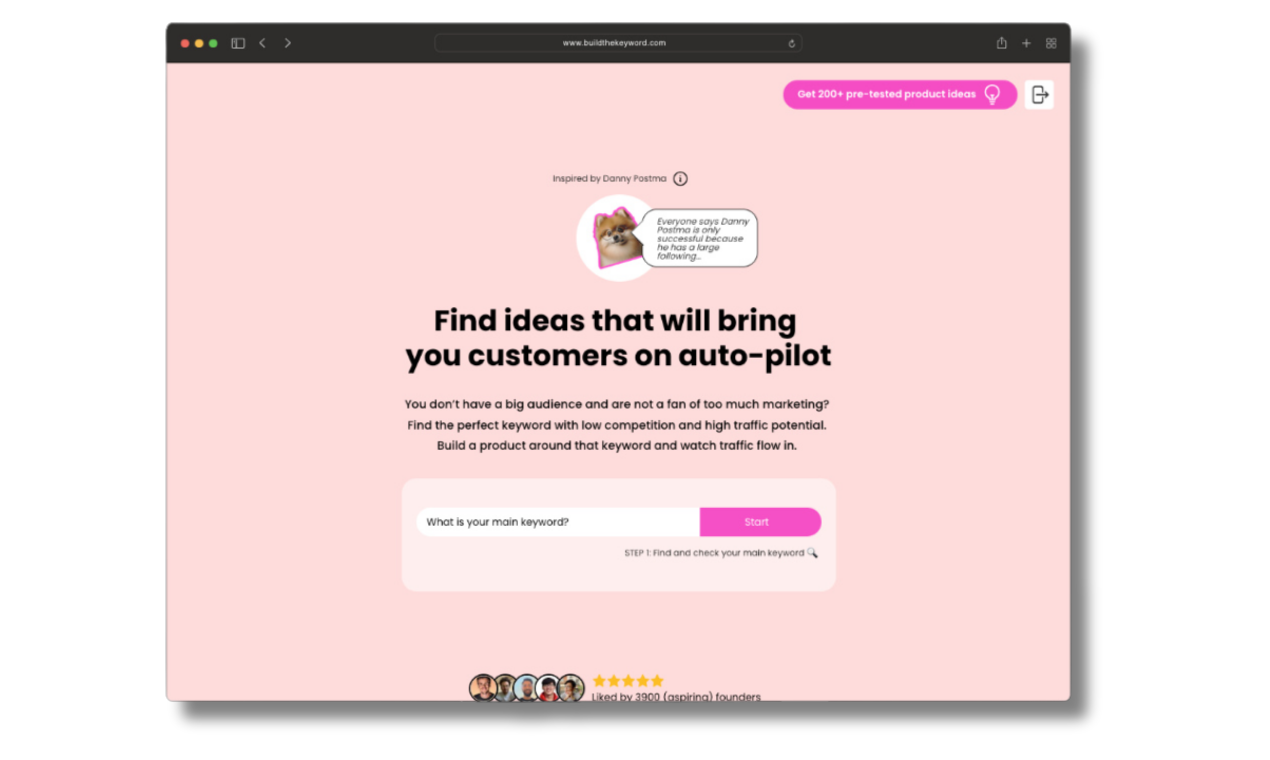 startuptile Build The Keyword-Find ideas that will bring you customers on auto-pilot