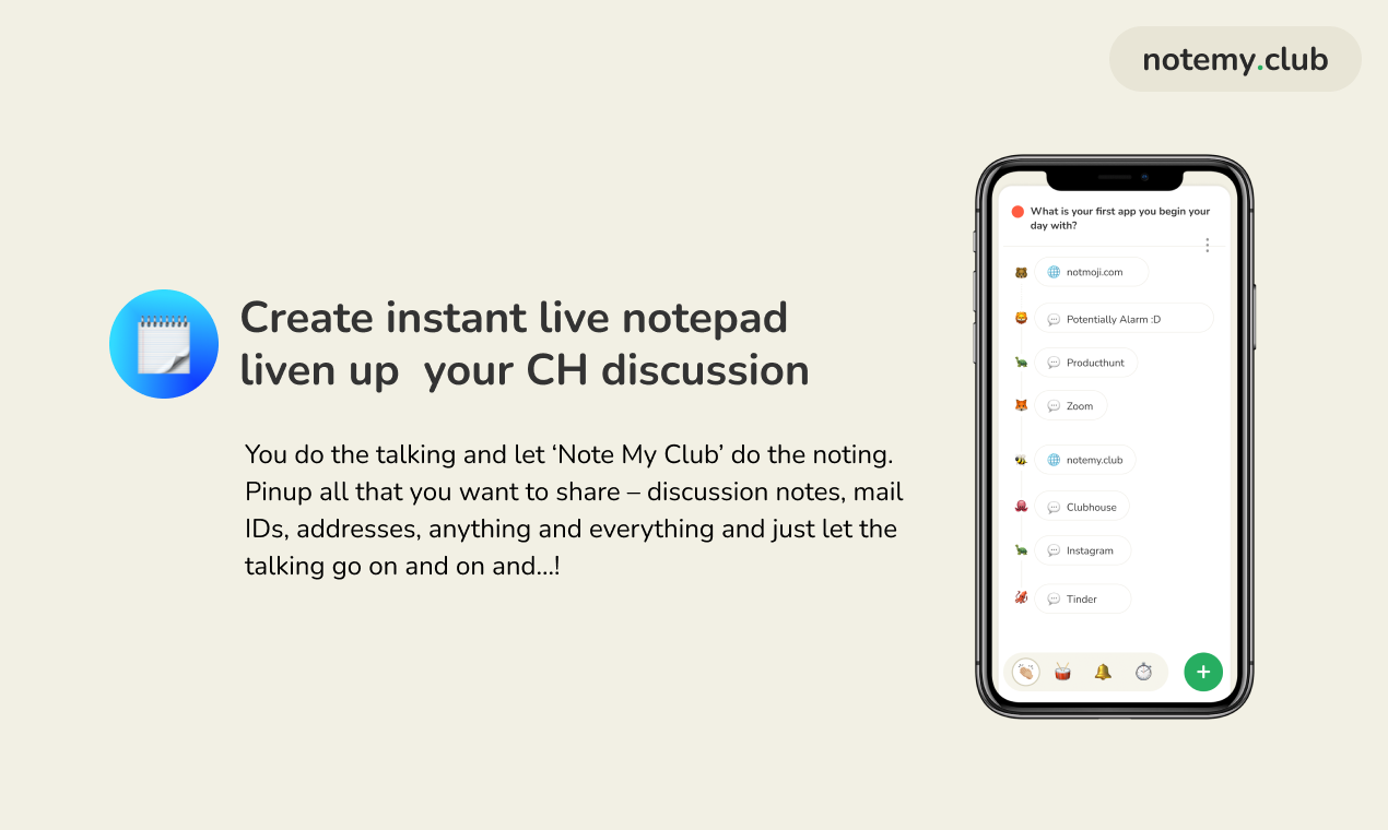NoteMyClub for Clubhouse gallery image