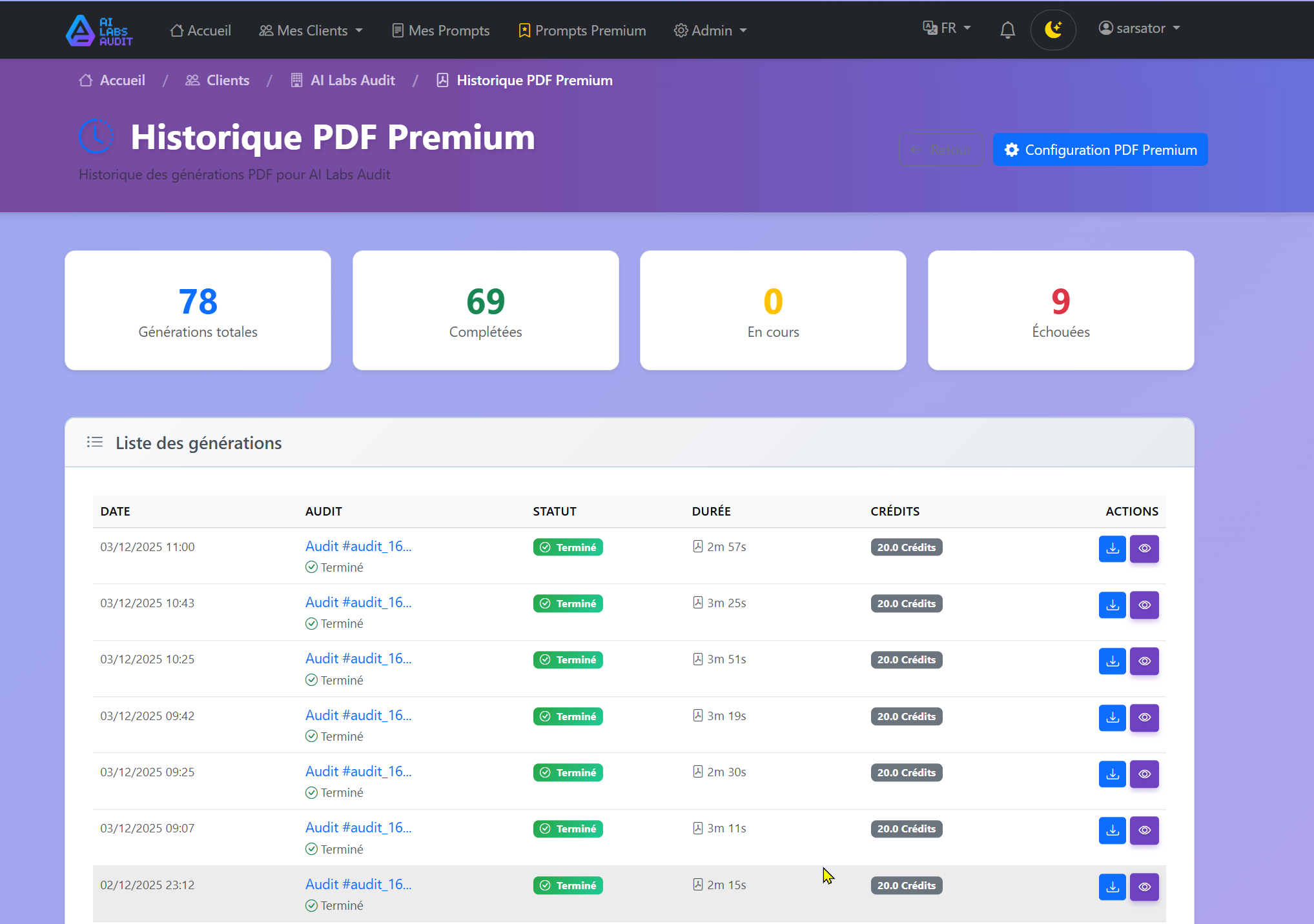 AI Labs Audit - Screenshot 2 showing product features and functionality