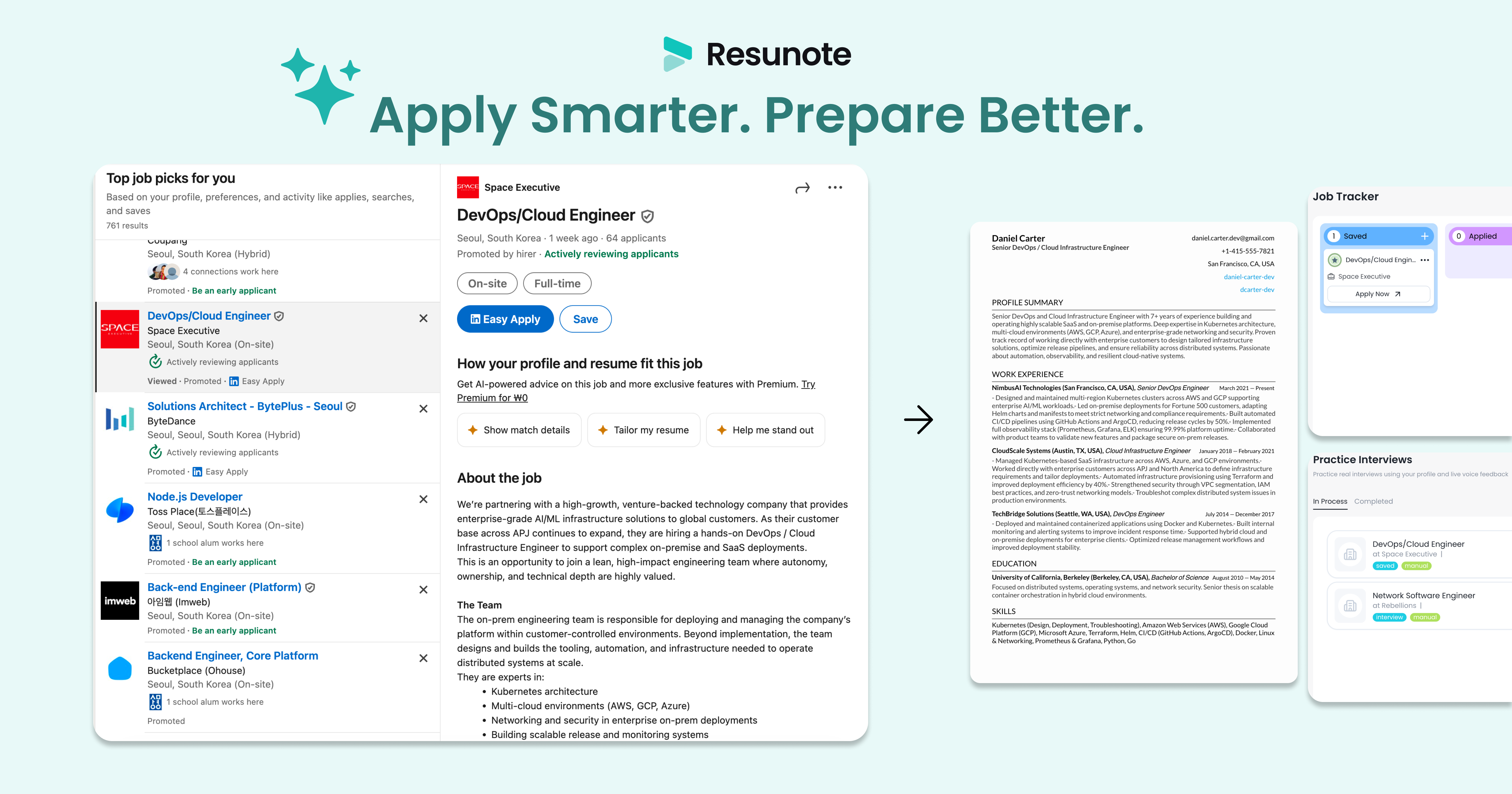 Resunote - Main product screenshot demonstrating key features and user interface