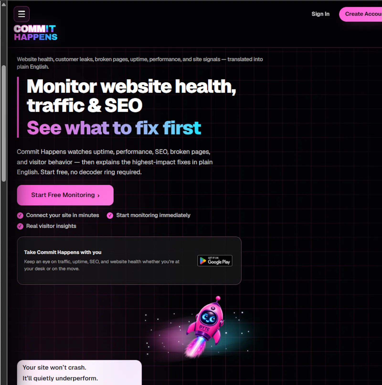 CommitHappens.com screenshot 1