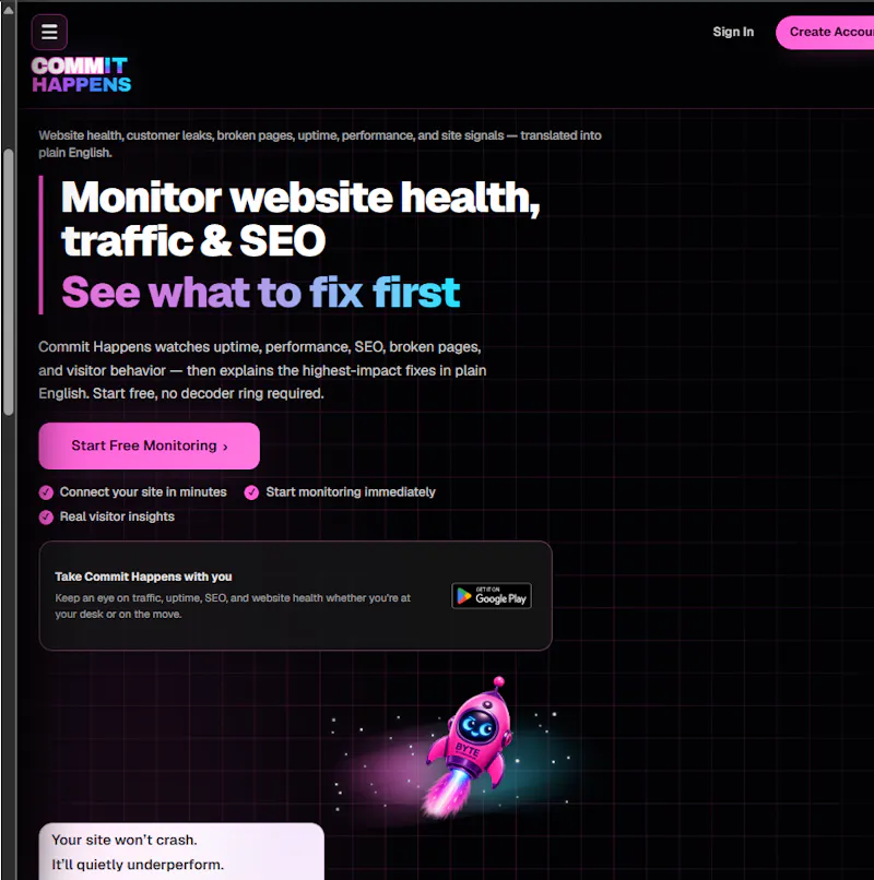 CommitHappens.com screenshot 1