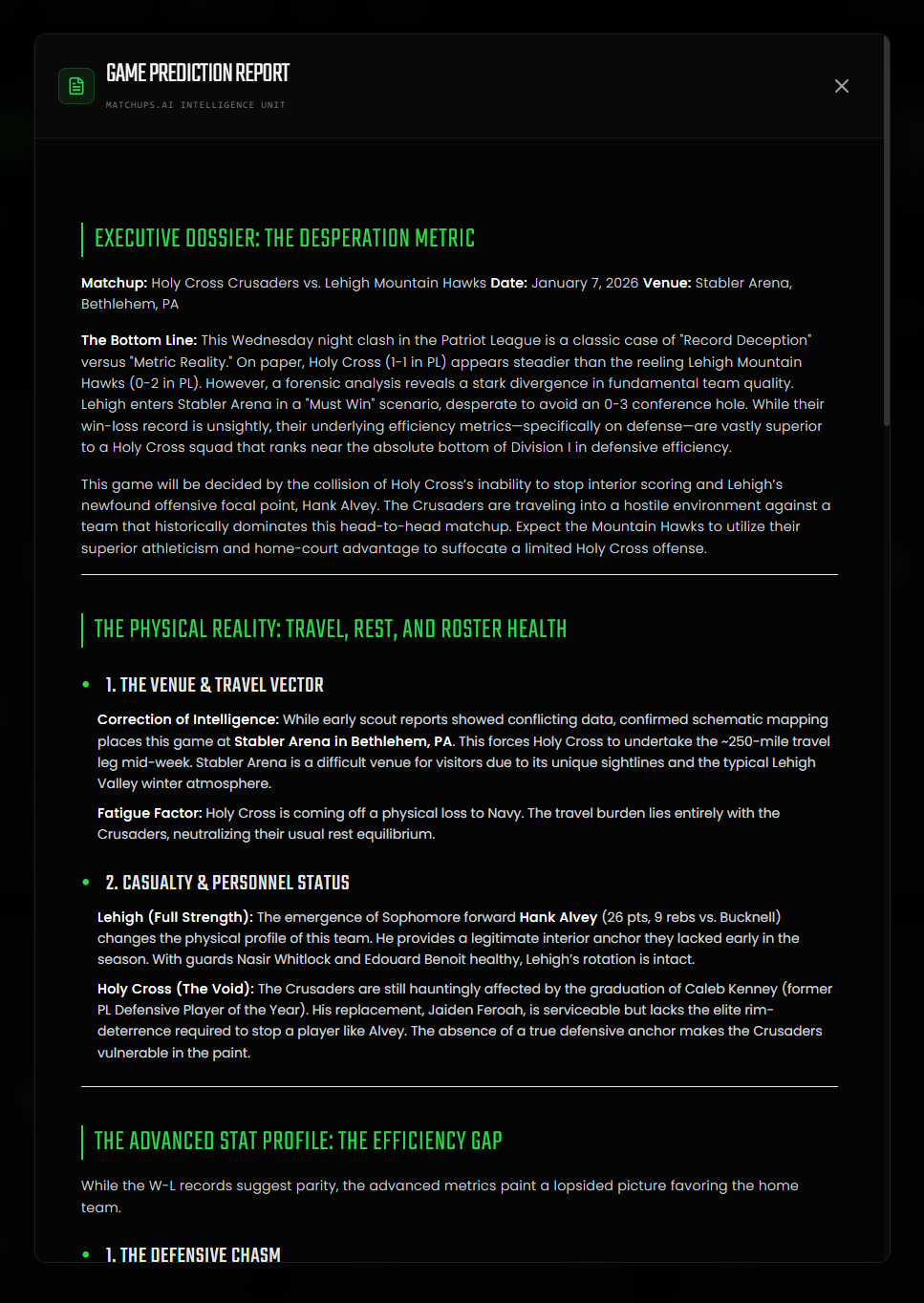 Matchups.ai - Screenshot 2 showing product features and functionality