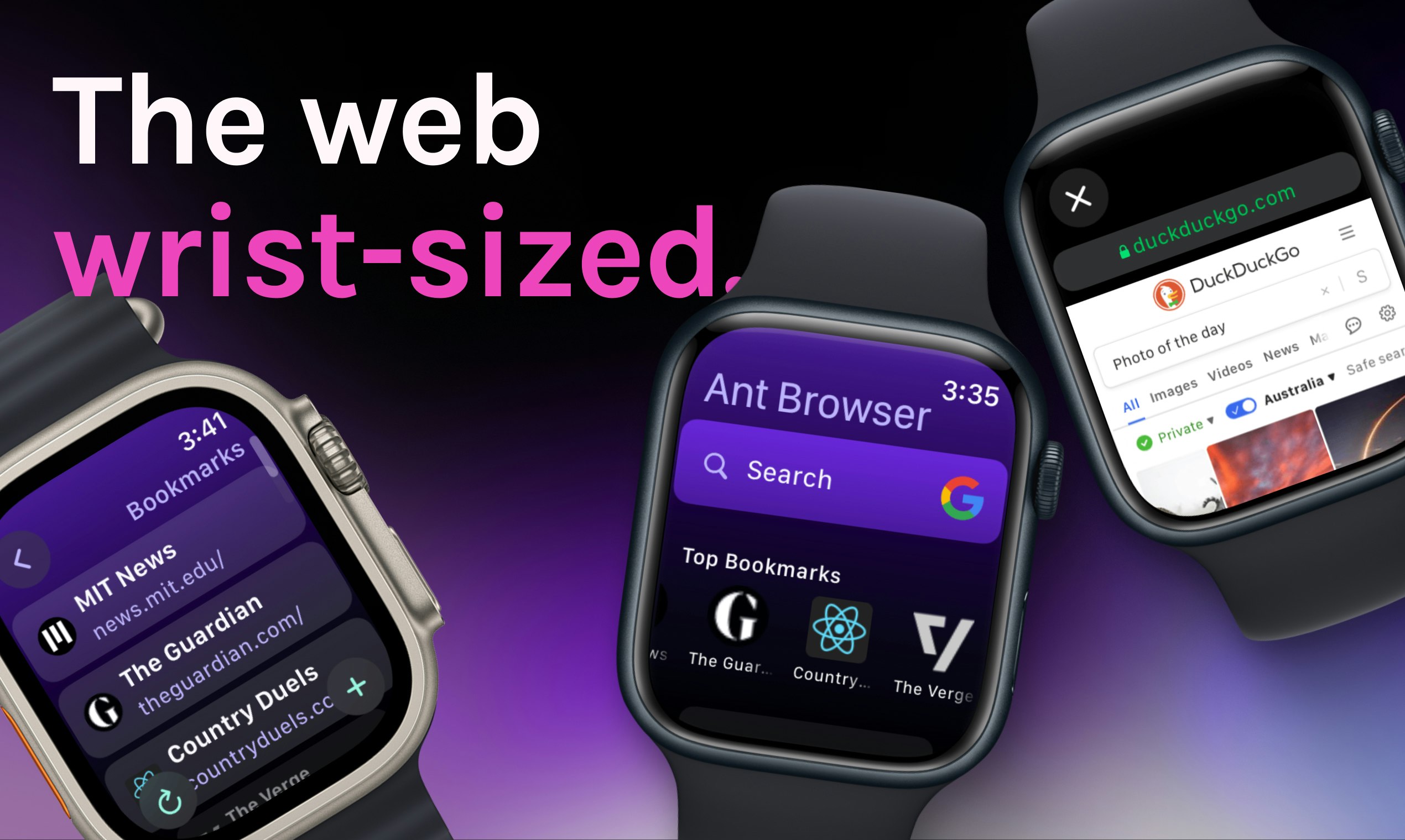 startuptile Ant Browser for Apple Watch-The web wrist-sized