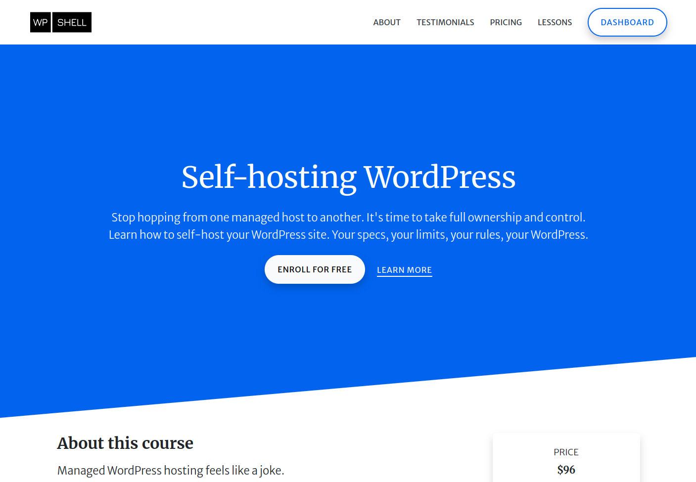 Self-hosting WordPress course screenshot 1 Self-hosting WordPress course screenshot 1