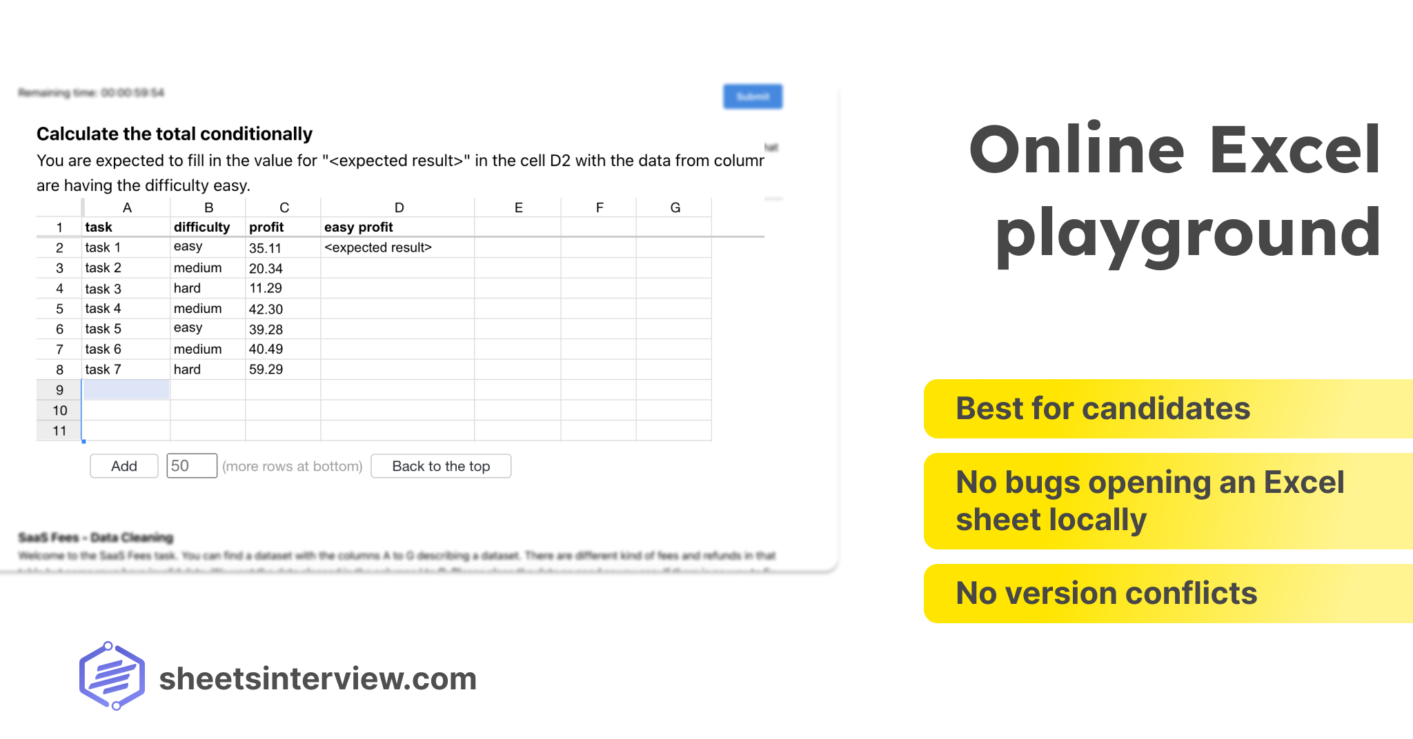 وسائط sheetsinterview - منصة فحص ومقابلات لاختبار مهارات Excel 4