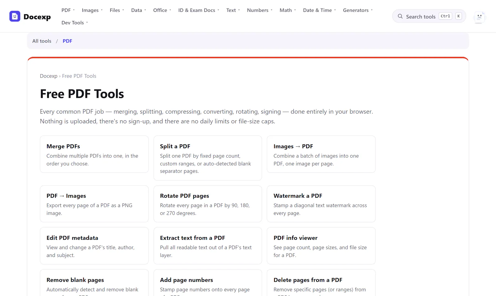 Docexp screenshot 2
