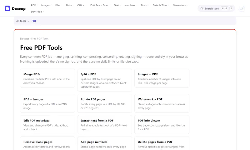 Docexp screenshot 2