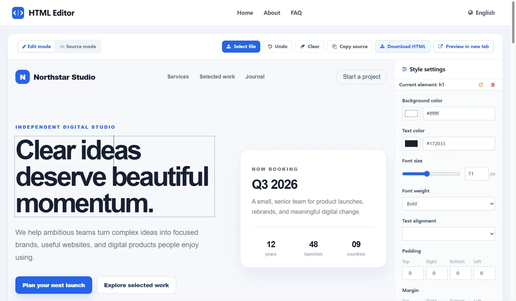 Online HTML Editor gallery image
