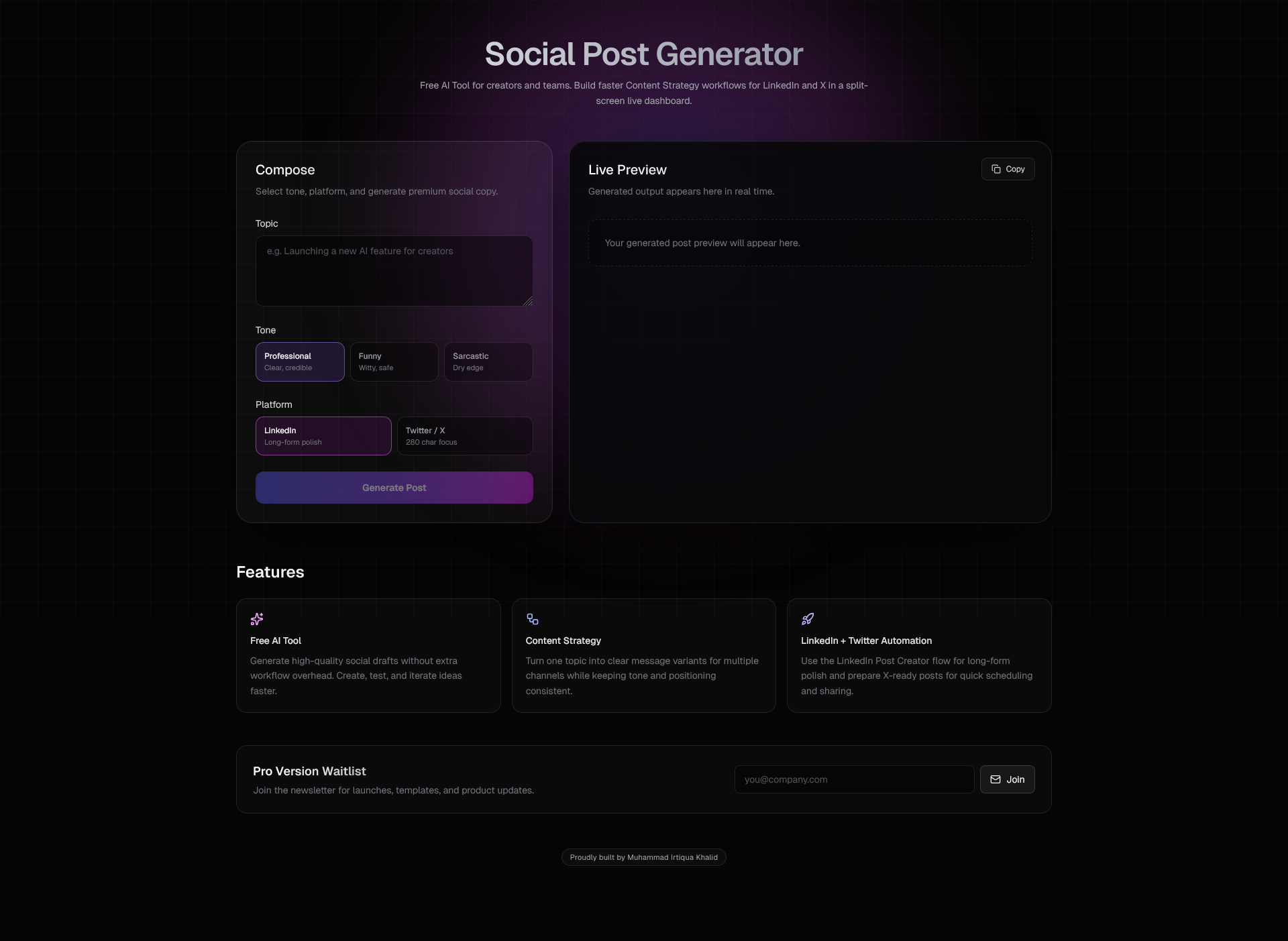 AI Social Post Generator