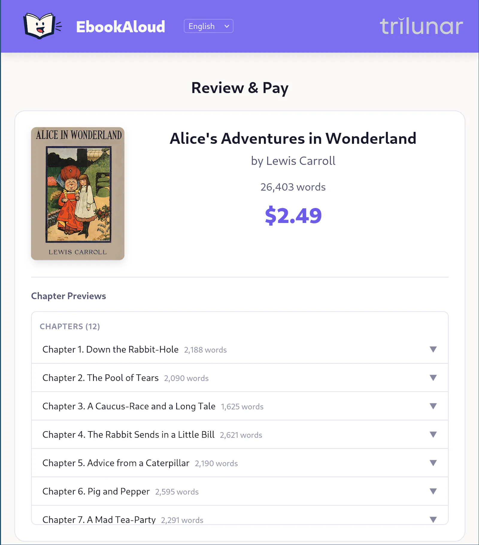 EbookAloud screenshot 2