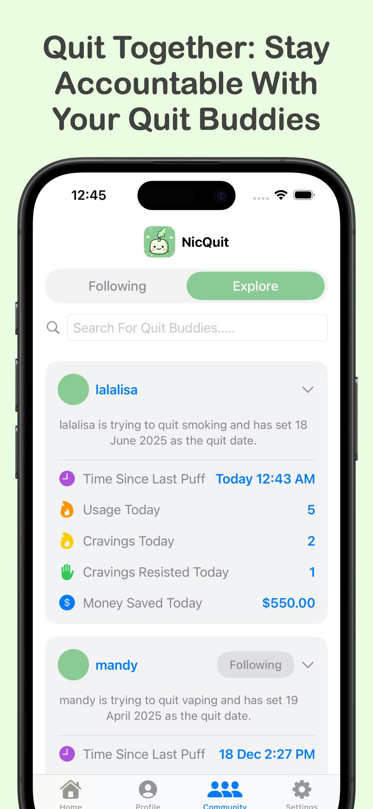 startuptile NicQuit-Quit vaping/smoking together with friends