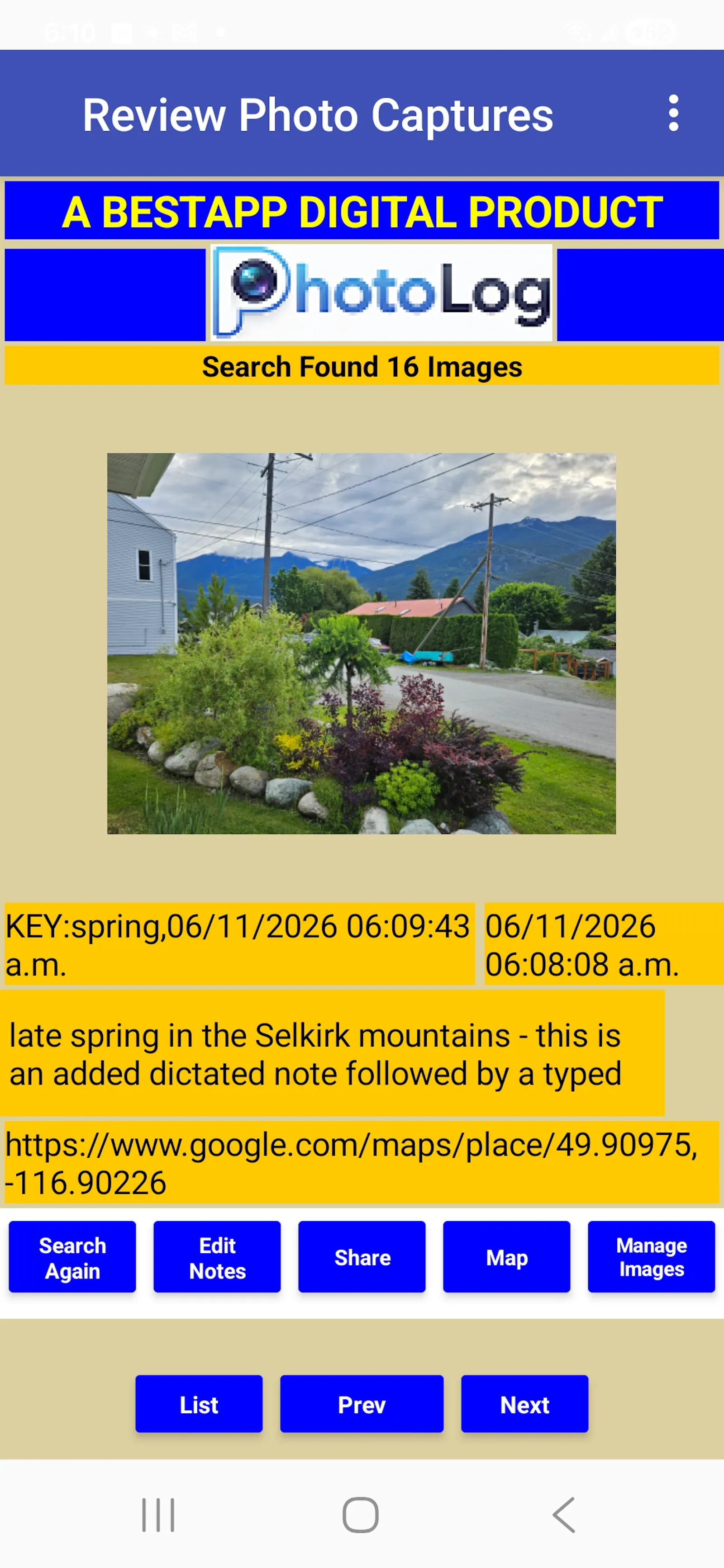 Photo_Log screenshot 2