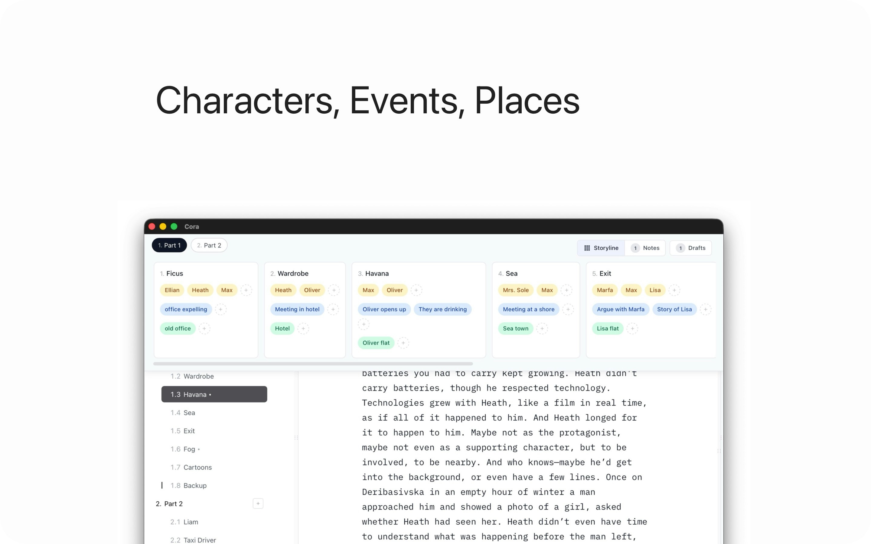 Cora Novel - Screenshot 5 showing product features and functionality