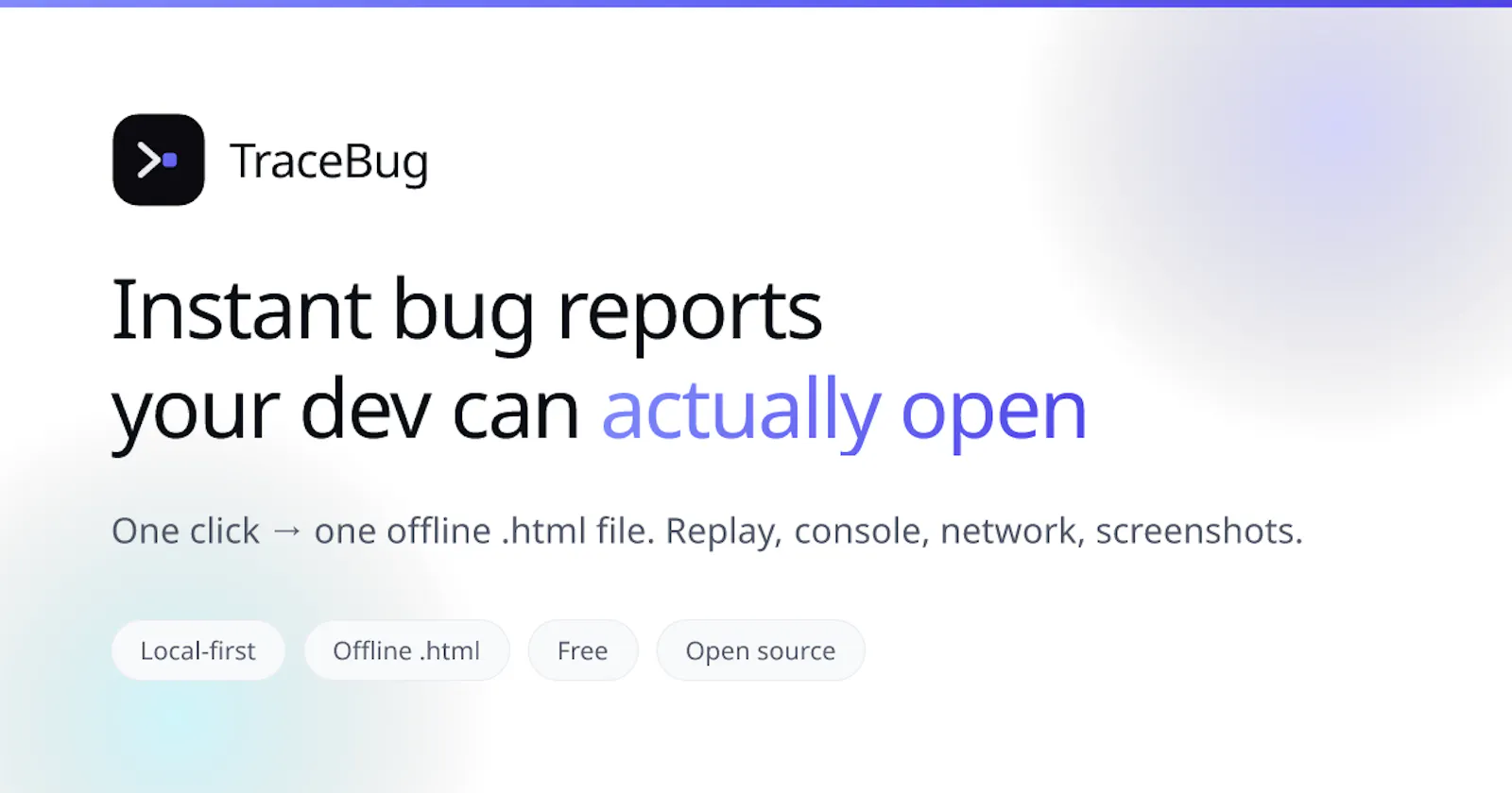 TraceBug screenshot 1