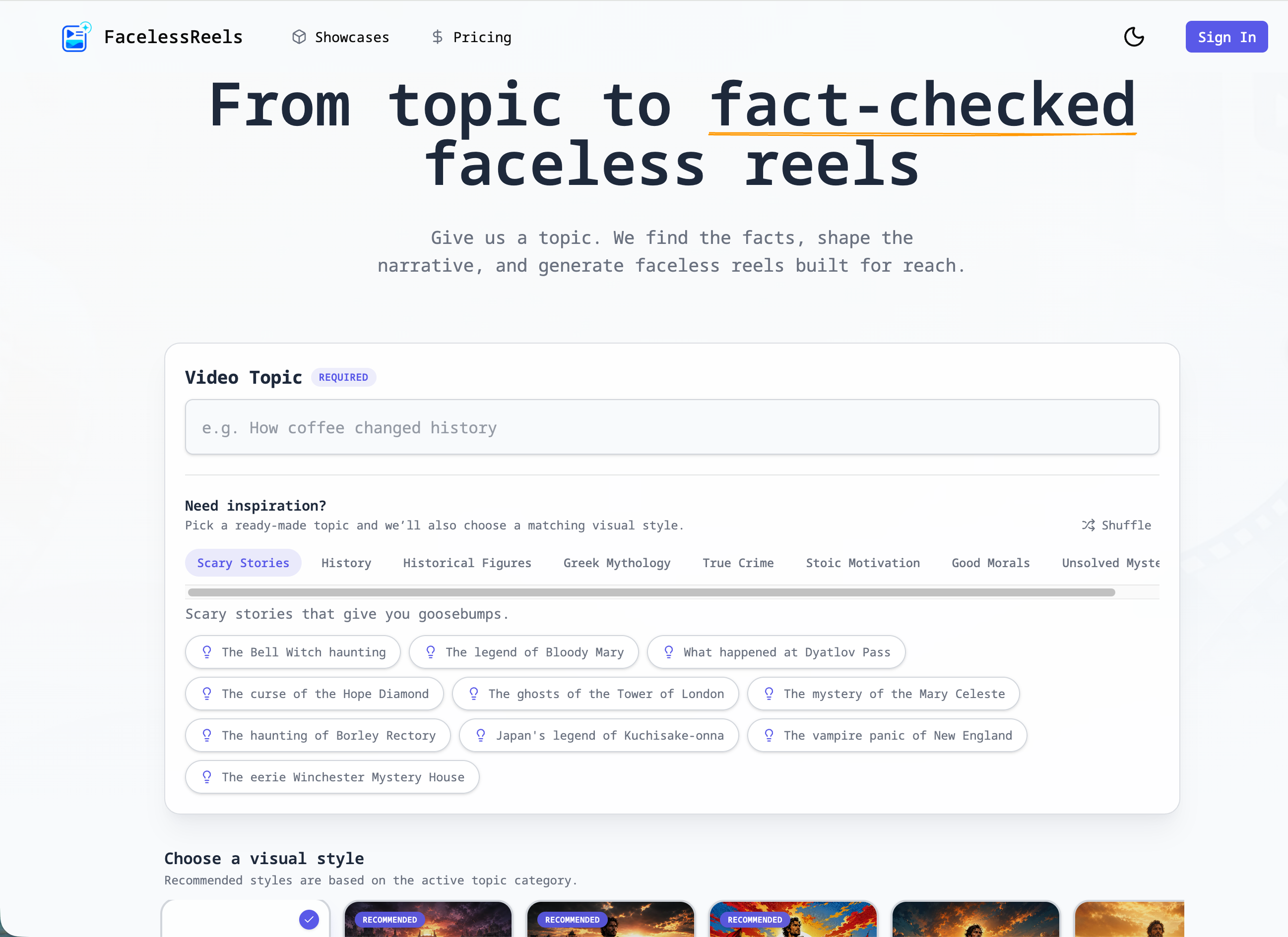 Faceless Reels Generator gallery image