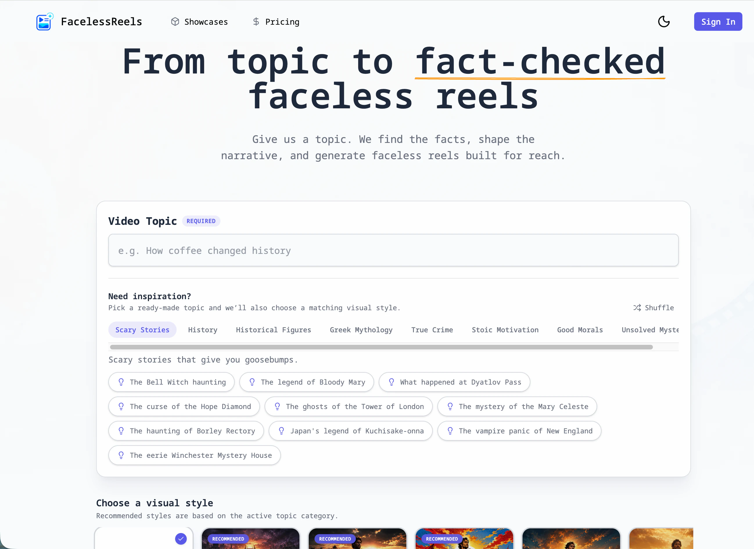 Faceless Reels Generator 截图