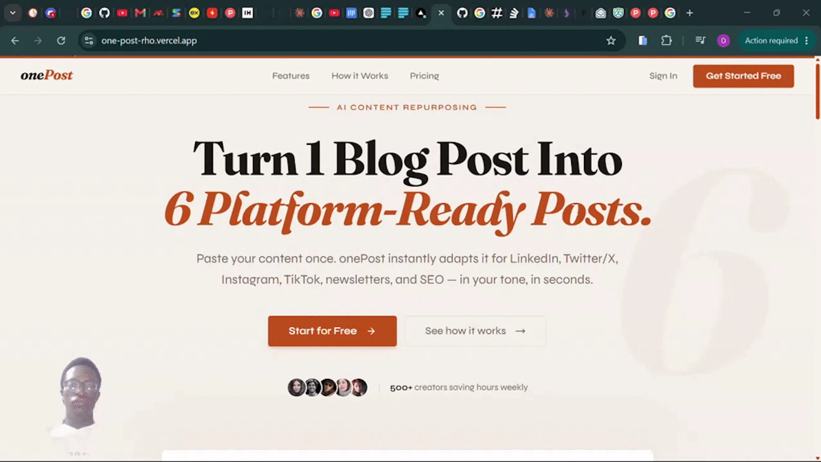 onePost screenshot 1 (video preview)