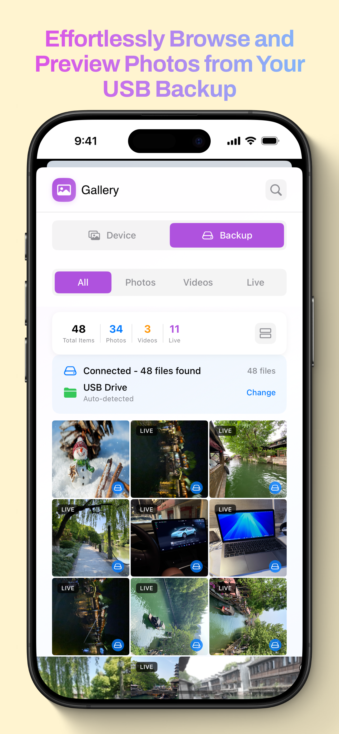 बैकिगो - IOS के लिए सबसे अच्छा लाइव फ़ोटो बैकअप ऐप! मीडिया 7