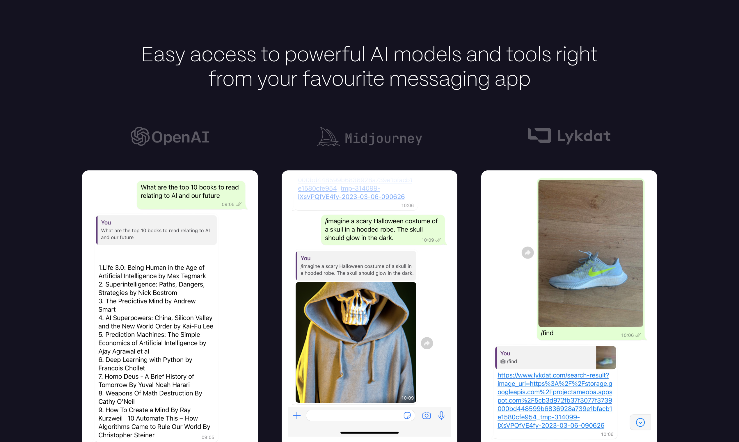 وسائط KnowBuddy.AI - chatgpt ونماذج منظمة العفو الدولية الأخرى في chatbot whatsapp واحد 2