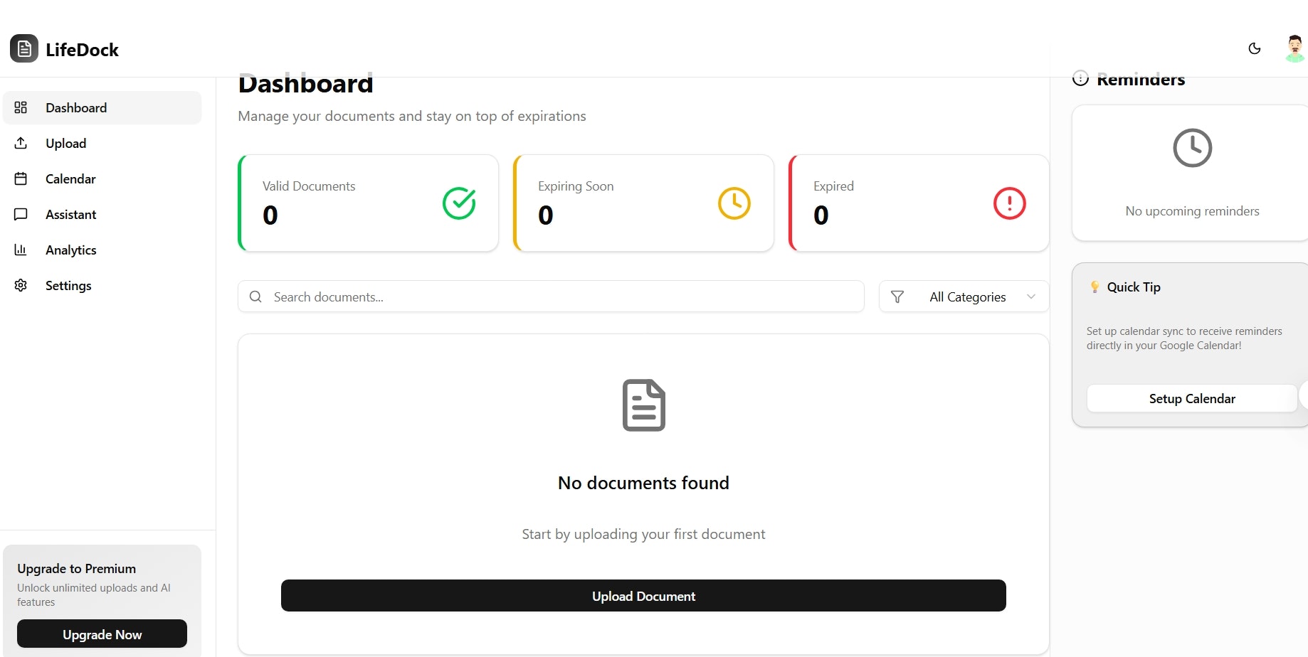 LifeDock - Main screenshot showing features and interface