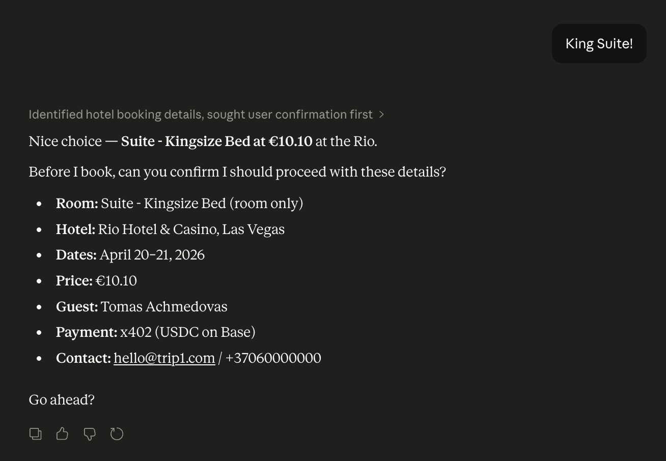 Trip1 MCP + x402 gallery image