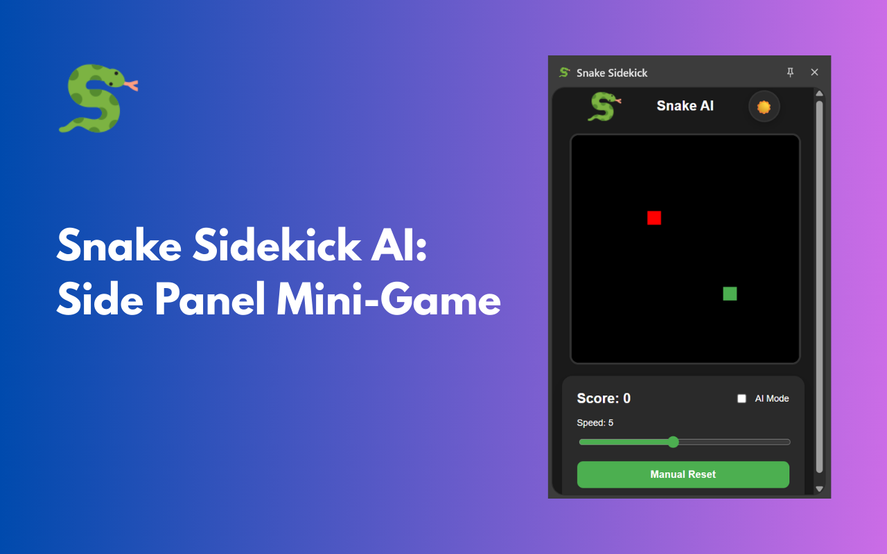 Snake Sidekick AI: Side Panel Mini-Game gallery image