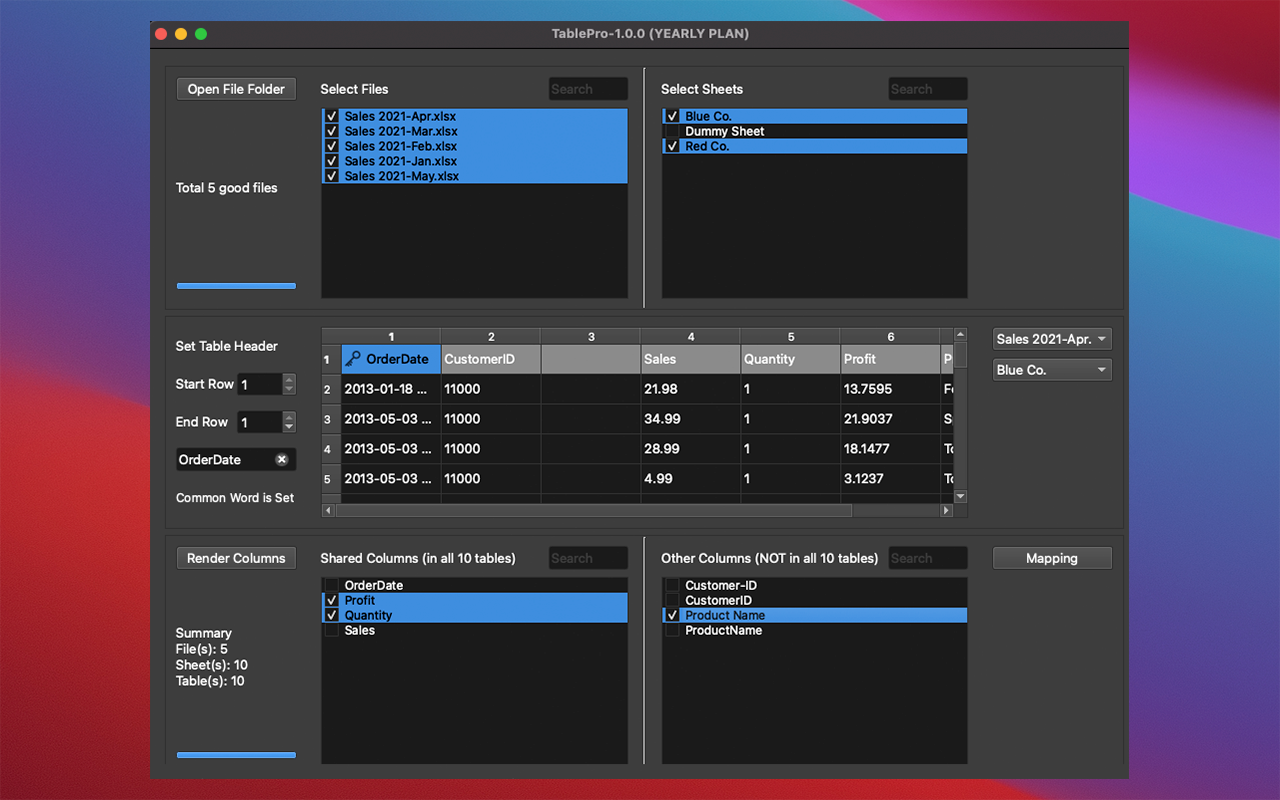 Onetable - Combina le tabelle Excel e CSV, comprese le tabelle multi-testate media 1
