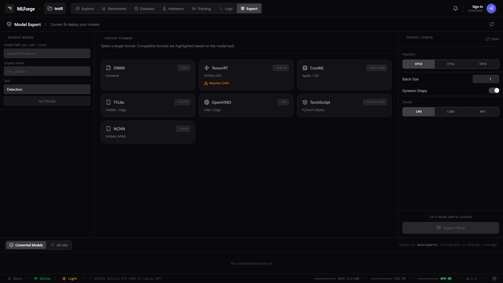 MLForge screenshot 5