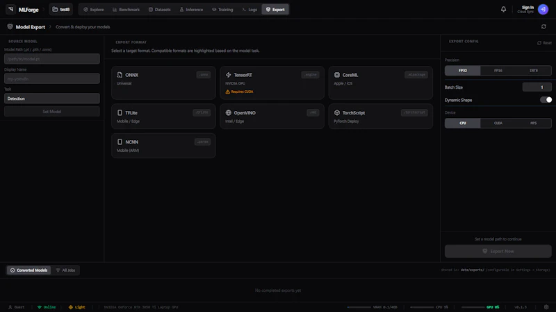MLForge screenshot 5