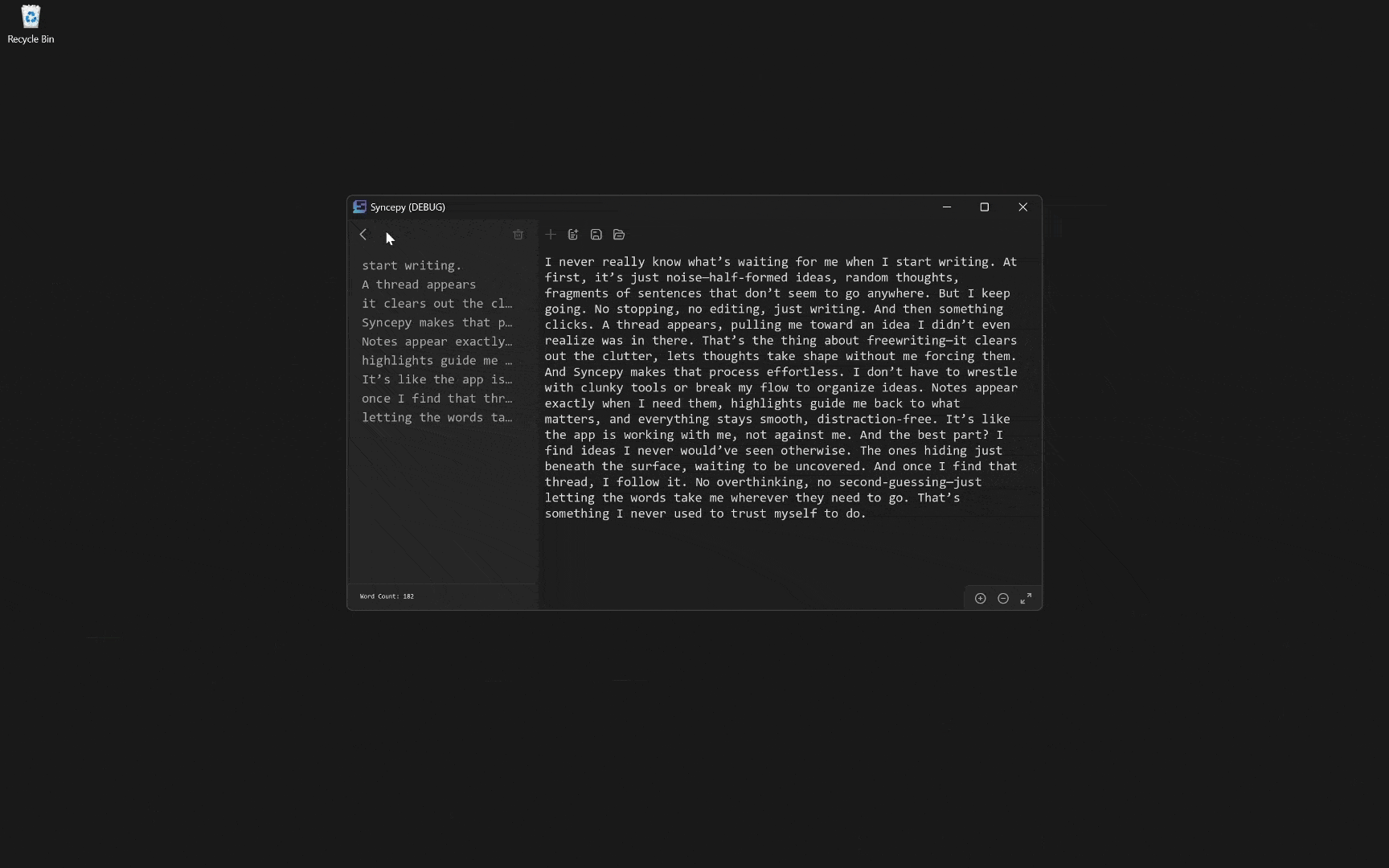 Syncospy - Een freewriting -tool voor vrijdenkers media 7