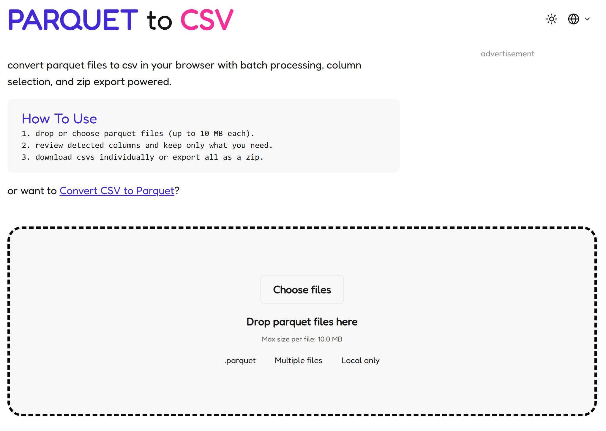 Parquet to CSV Converter gallery image