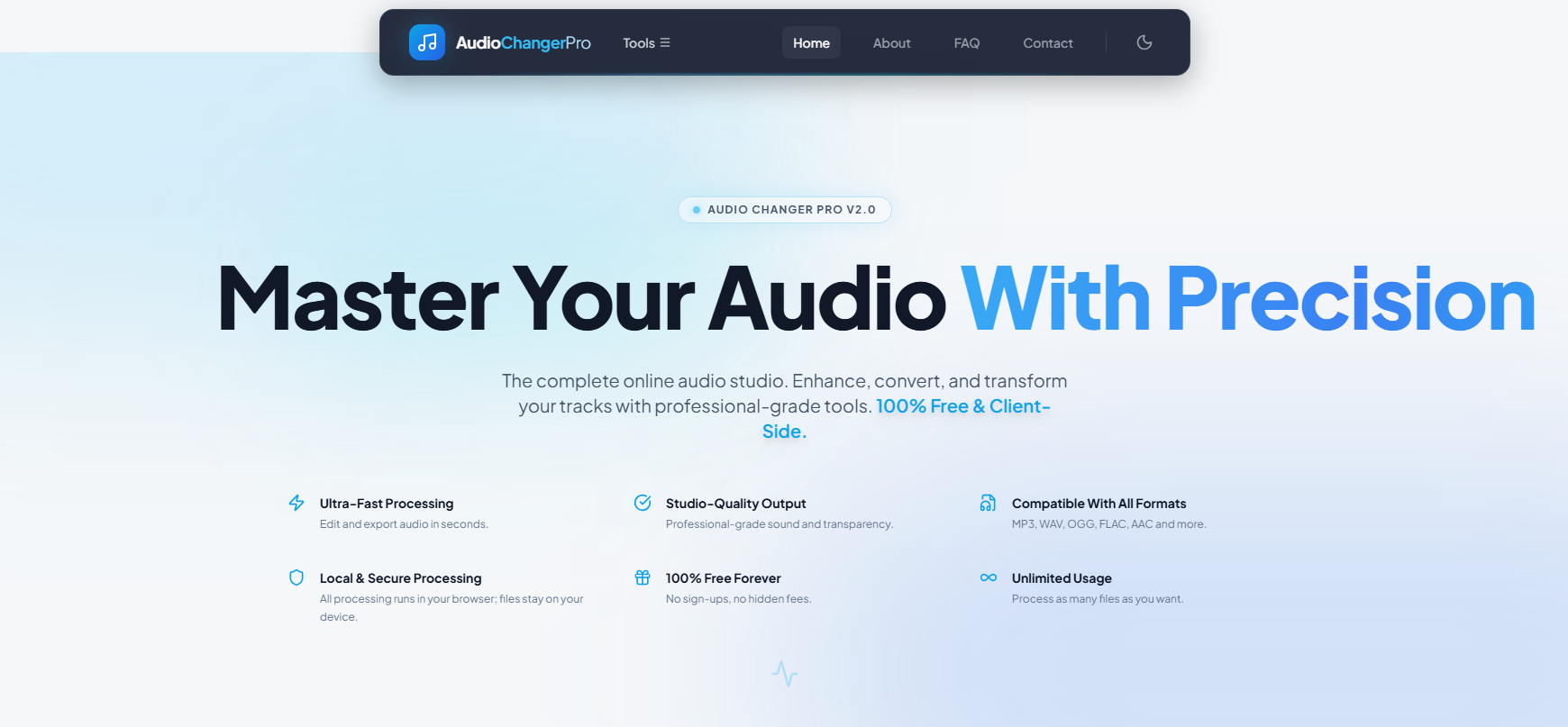 Audio Changer Pro - Screenshot 3 showing product features and functionality