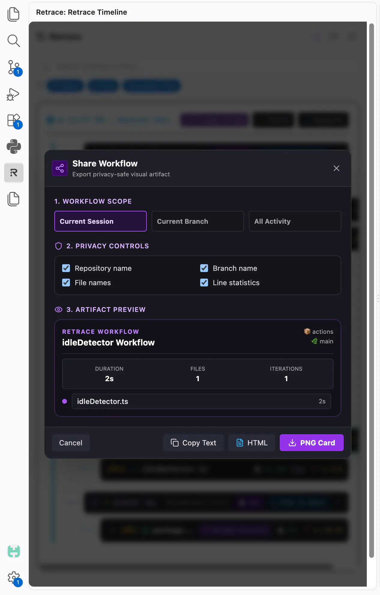 Retrace screenshot