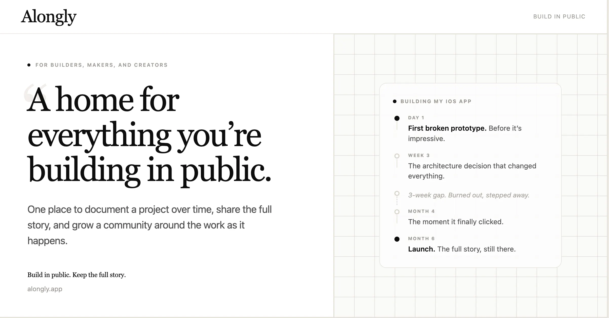 Alongly — Build in public. gallery image