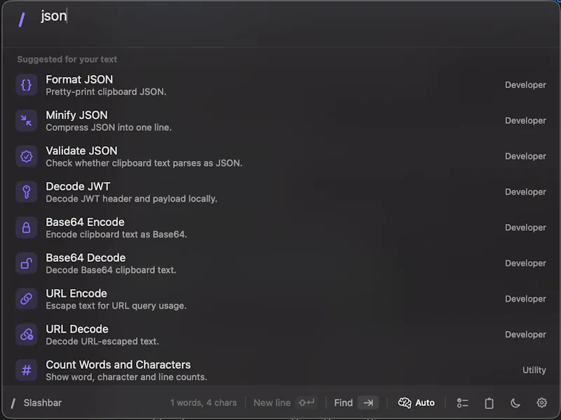 Slashbar screenshot 3