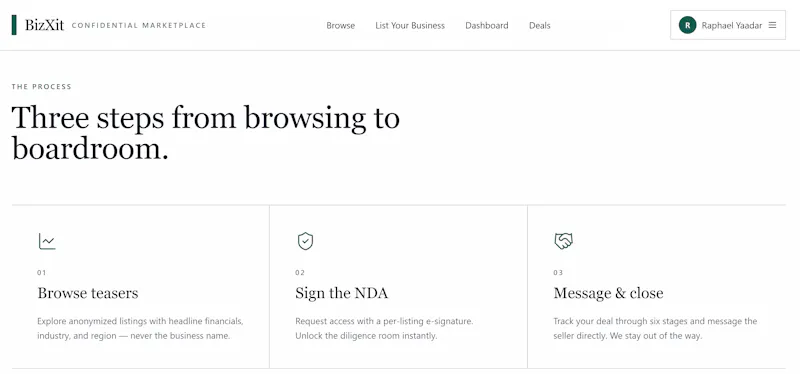 BizXit-Confidential Business Marketplace screenshot 4