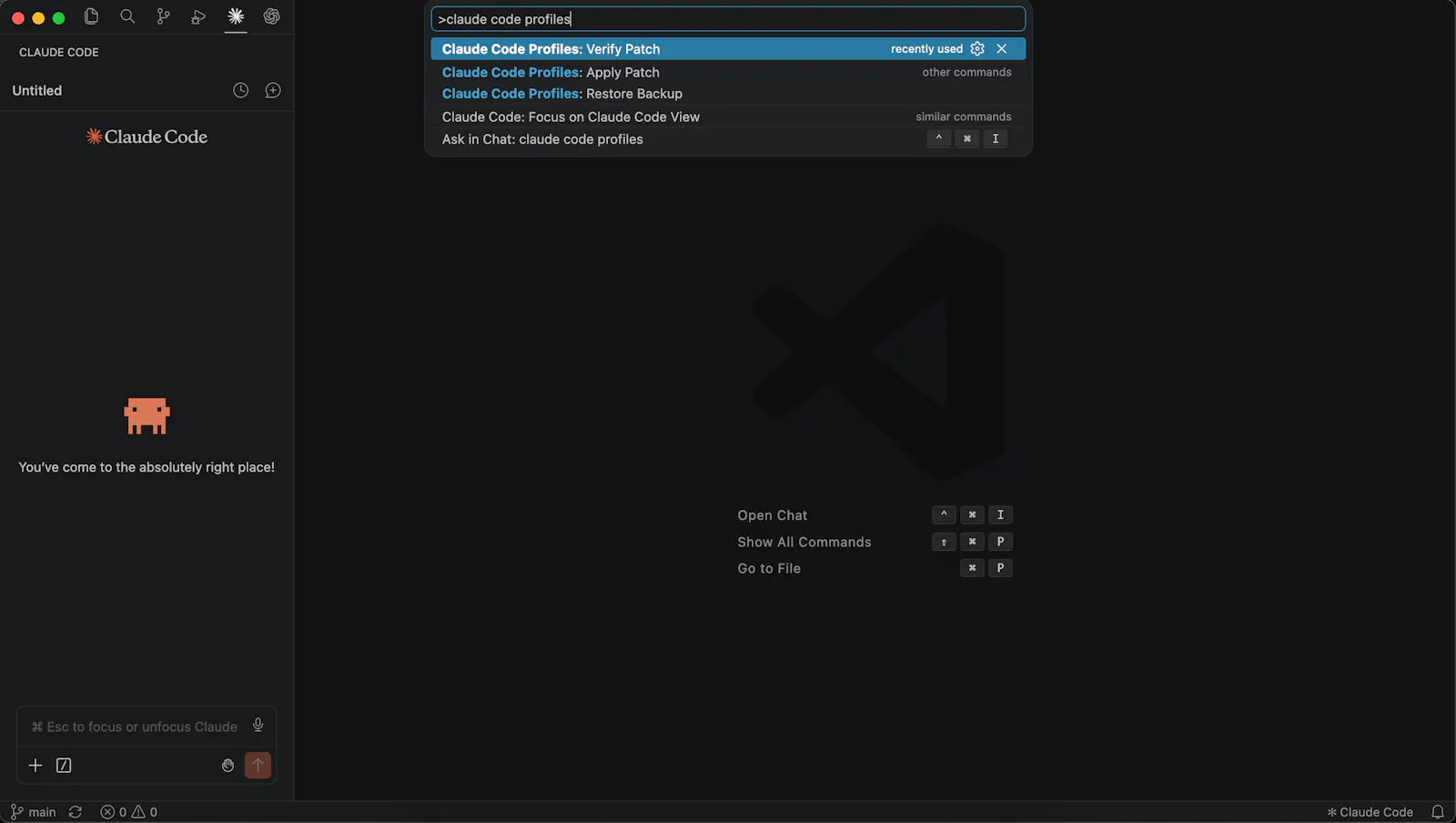 VSCode Claude Code Profiles screenshot 2