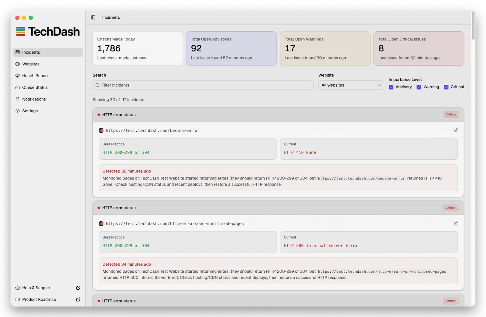 TechDash screenshot 2