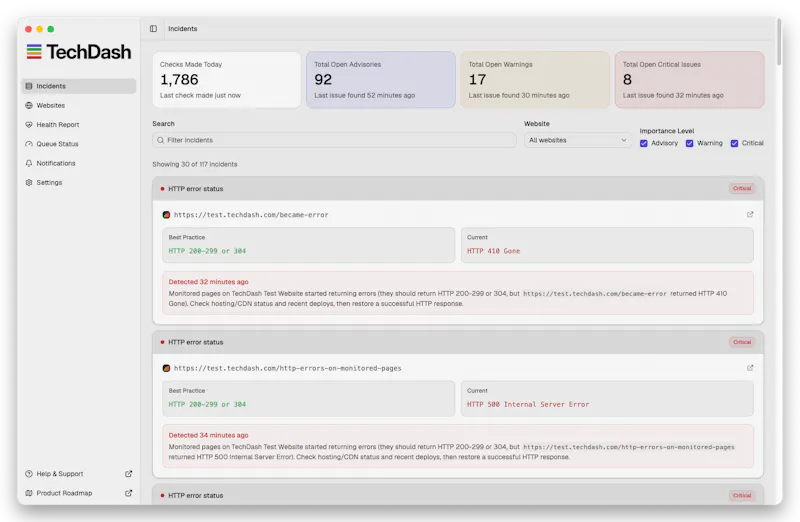 TechDash screenshot 2