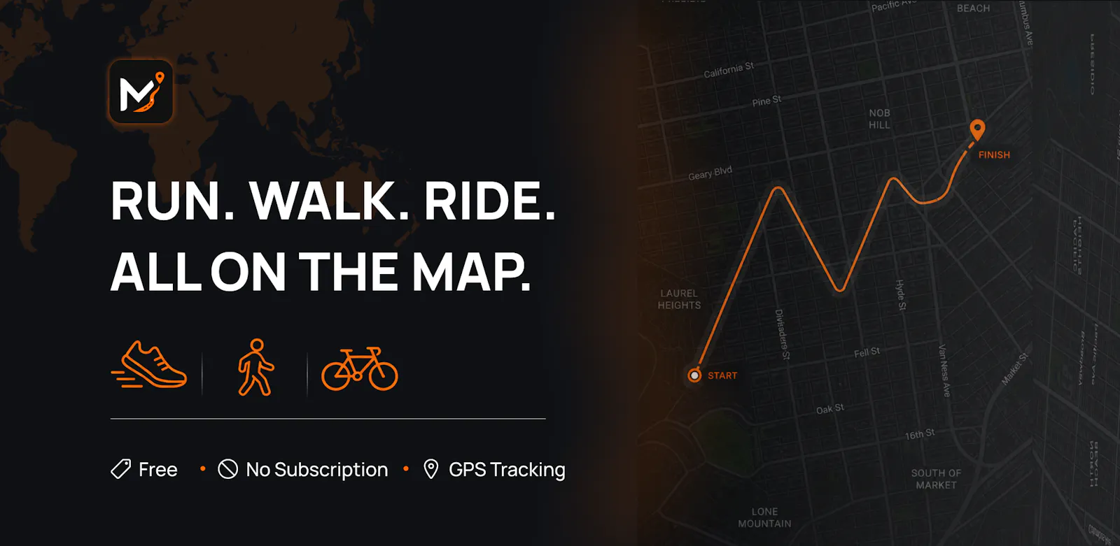 MapStride: Run & Walk Tracker screenshot 1
