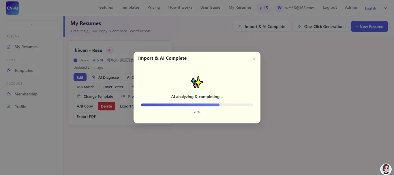 Use AI Optimize CV, ATS Check & Export gallery image