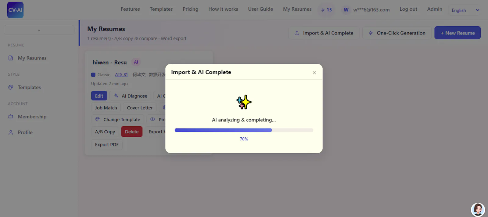 Use AI Optimize CV, ATS Check & Export screenshot 2