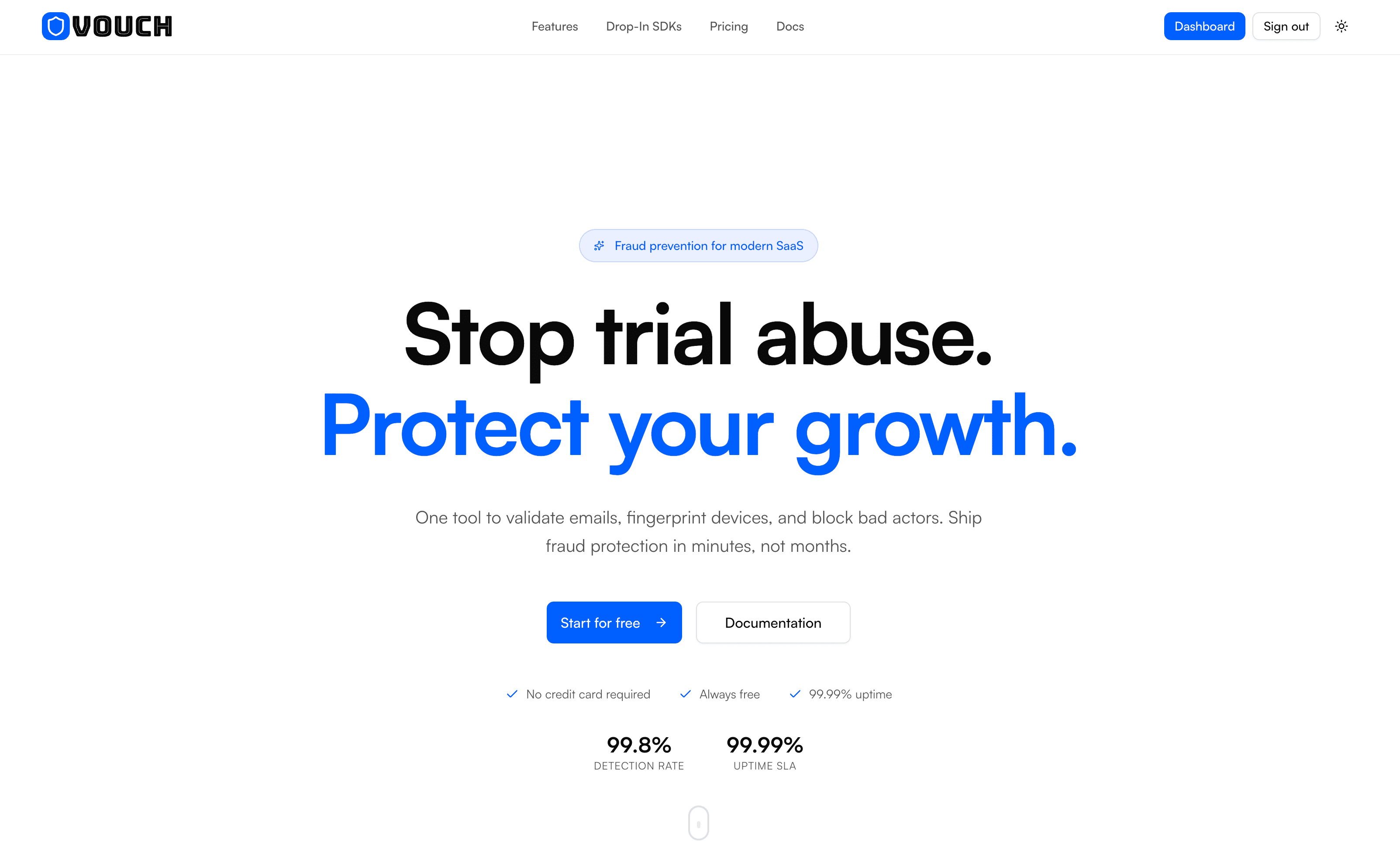 Vouch - Main product screenshot demonstrating key features and user interface