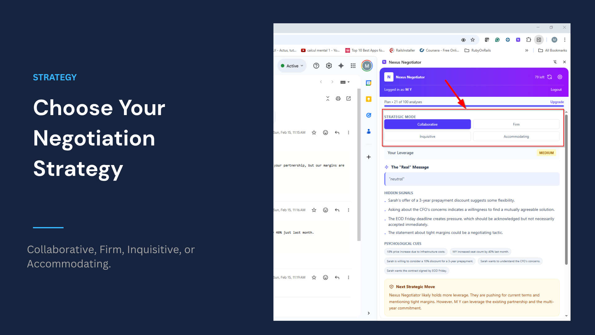 Nexus Negotiator: AI Coach for Gmail gallery image