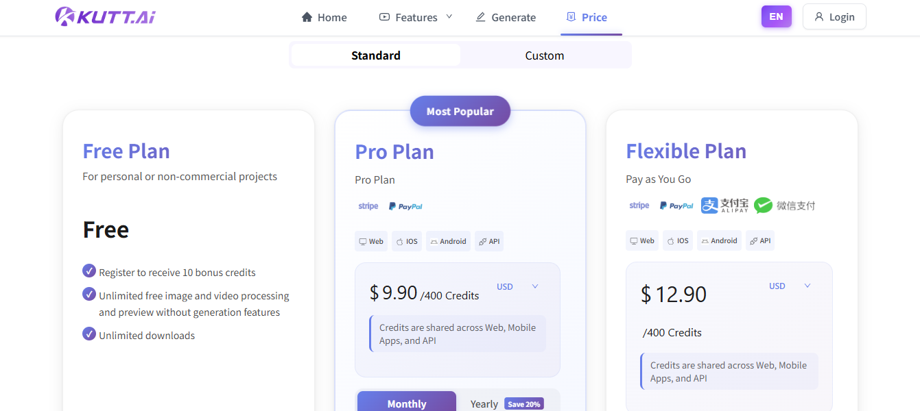 kutt Ai - Screenshot 2 showing product features and functionality