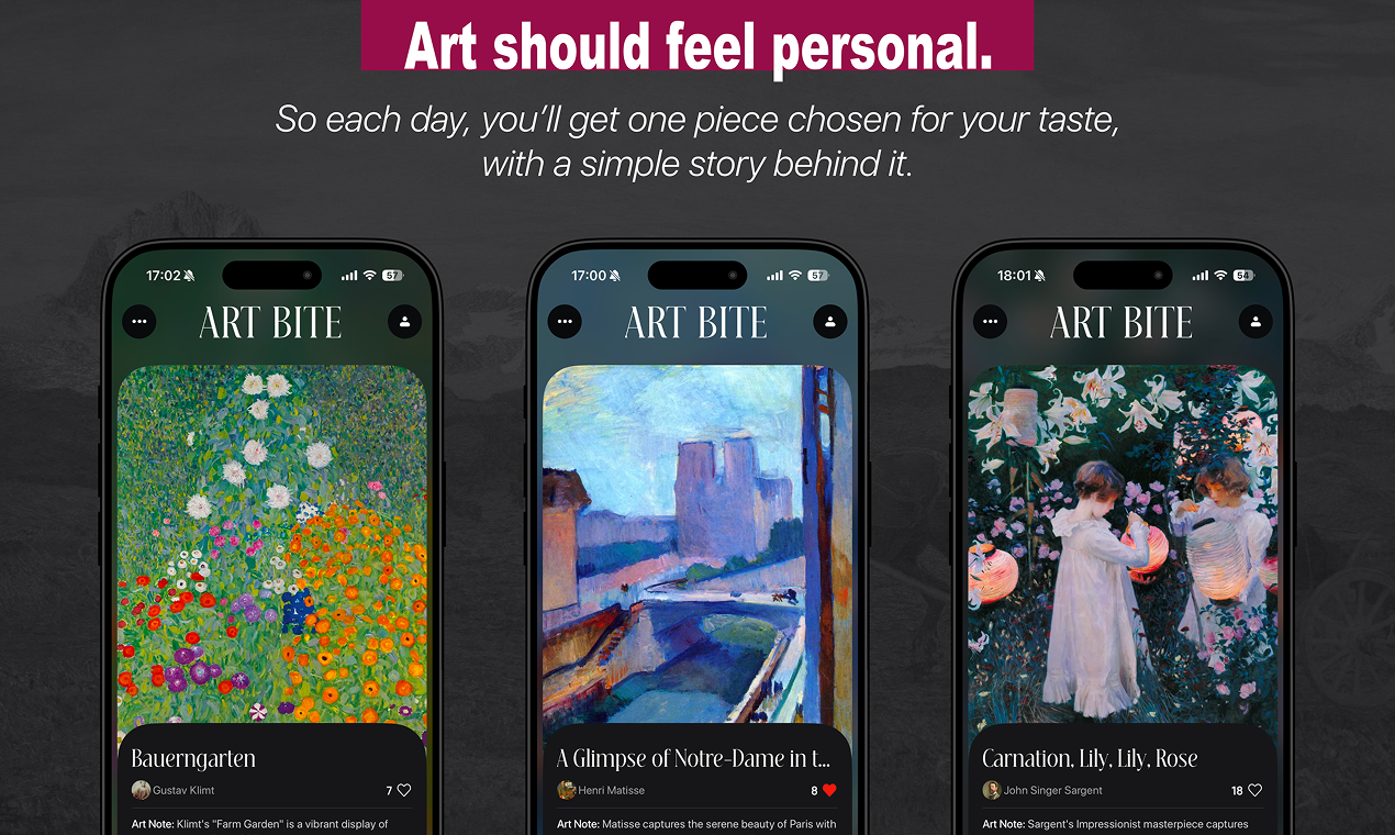 ArtBite: Personalized daily art gallery image