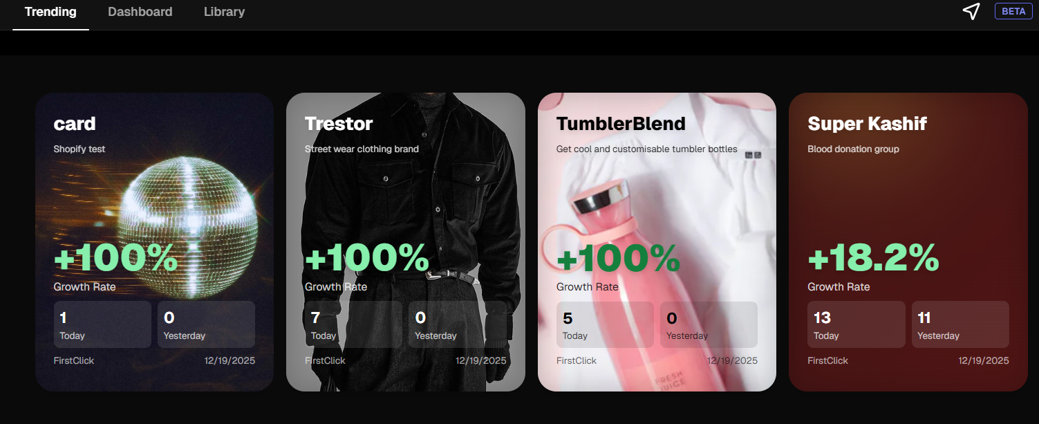 FirstClick - Screenshot 2 showing product features and functionality