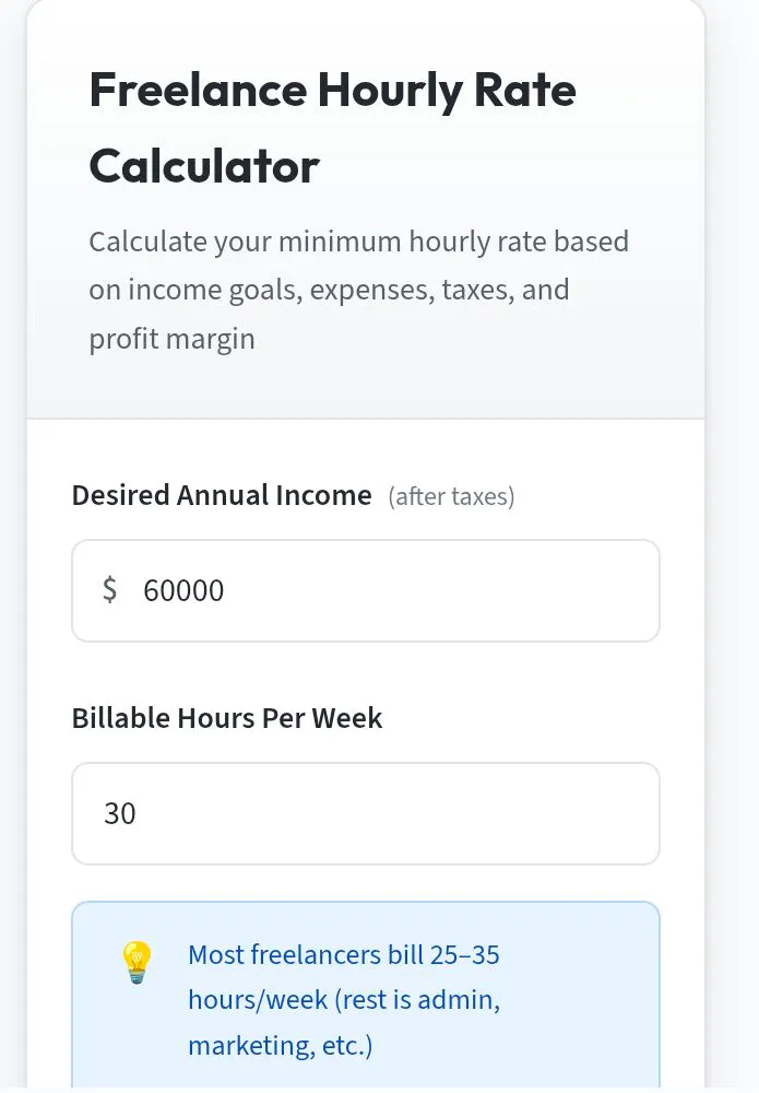Freelance Rate Calculator  gallery image
