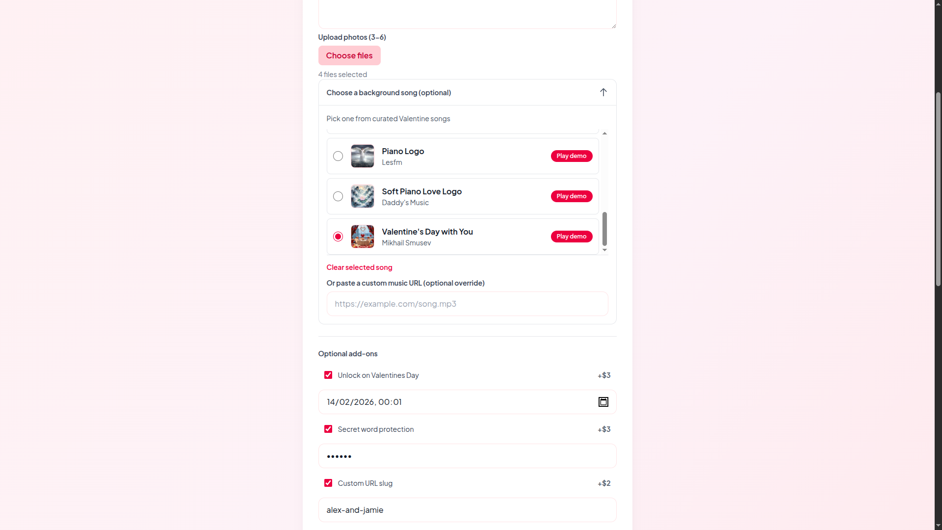 FiveMinuteLove - Screenshot 3 showing product features and functionality